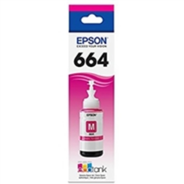 Epson 664 Magenta Ink Bottle for Expression ET 2500, ET 2550, ET 2600, ET 2650, ET 3600, ET 4500, ET 4550 and WorkForce ET 16500   T664320 S