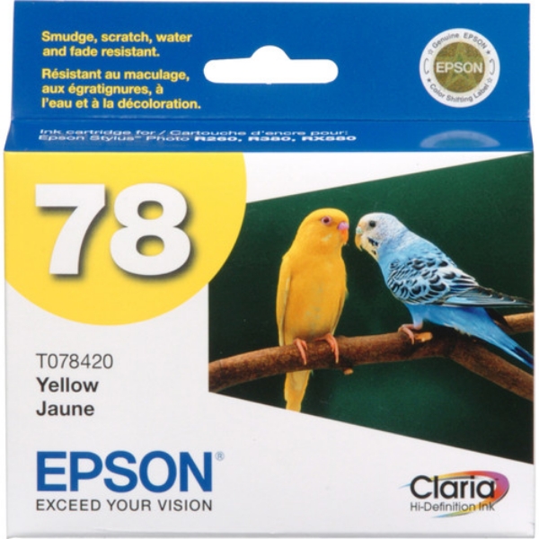 Epson 78 Claria Hi Definition Ink Yellow for Artisan 50 and Epson Stylus Photo R260, R280, R380, RX580, RX595, RX680 T078420