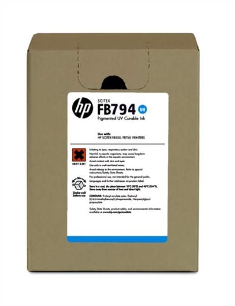 HP FB794 3-liter Cyan Scitex Ink Cartridge for FB550, FB750	