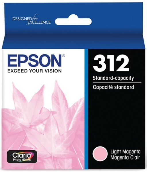 Epson 312 Claria Photo HD Light Magenta Ink for XP 8500 T312620S