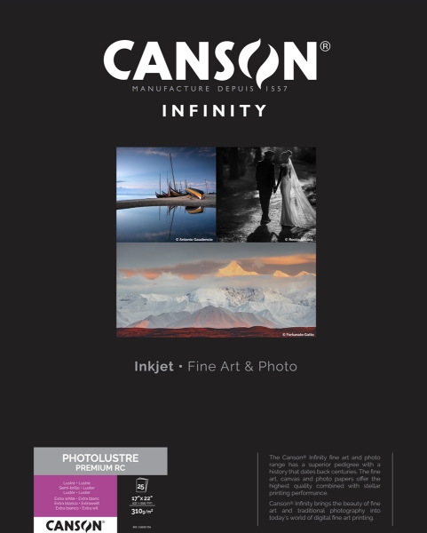Canson Infinity Photo Lustre Premium RC 310gsm 17"x22" - 25 Sheets
