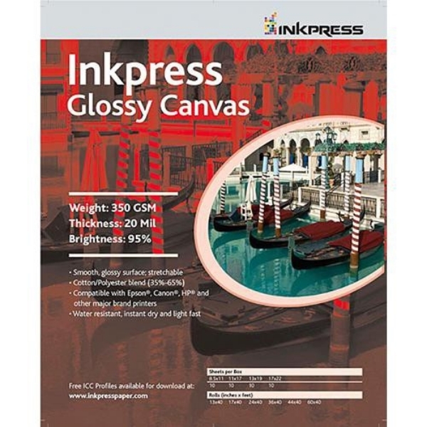 Inkpress Glossy Canvas 350gsm 11" x 17" - 10 Sheets