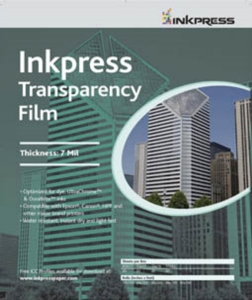 Inkpress Transparency Film 7mil 8.5"x11" - 50 Sheets