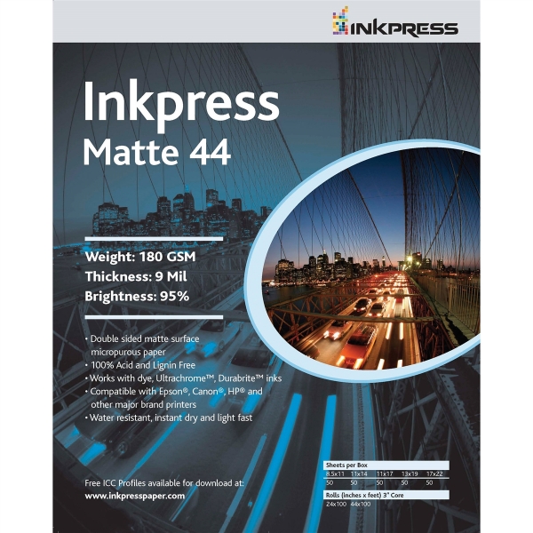 Inkpress Duo Matte 44 2-Sided 11" x 17" - 50 Sheets