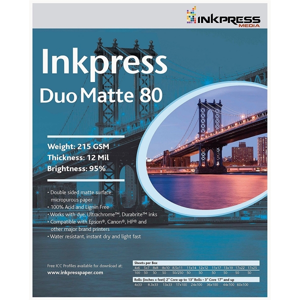 Inkpress Duo Matte 80 2-Sided 13" x 19" - 100 Sheets