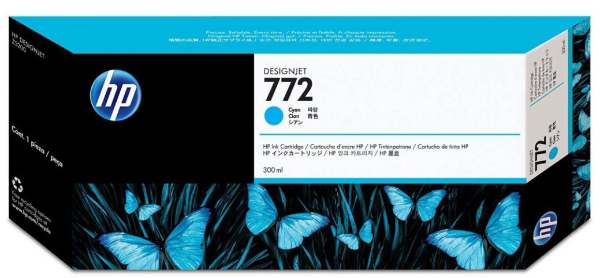 HP 772 300-ml Cyan Designjet Ink Cartridge for HP DesignJet Z5200, Z5400 - CN636A