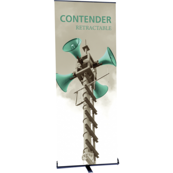 Orbus Contender Standard 29.5" Wide Single Sided Retractable Banner Stand (Black)