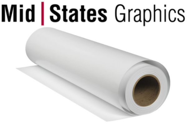 Mid-States Matte Vinyl with Permanent Adhesive Gray Backer / ES 54in x 150ft Roll		