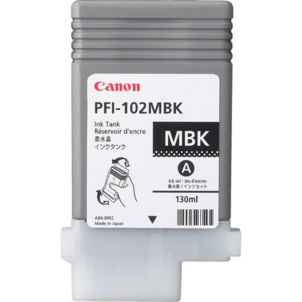 Canon PFI-102MBK Matte Black Ink Tank (130ml) for iPF500, iPF510, iPF600, iPF605, iPF610, iPF650, iPF655, iPF700, iPF710, iPF750, iPF755, iPF760, iPF765 - 0894B001AA		